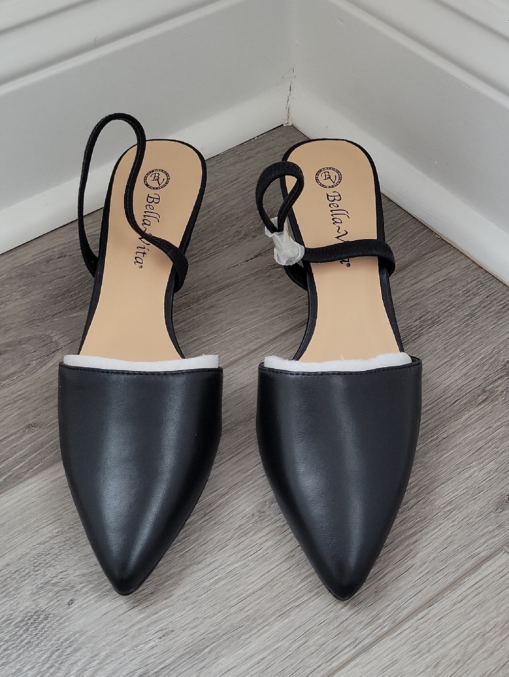 Bella Vita Sarah Slingback Dress Heels Black Size 9W NIB